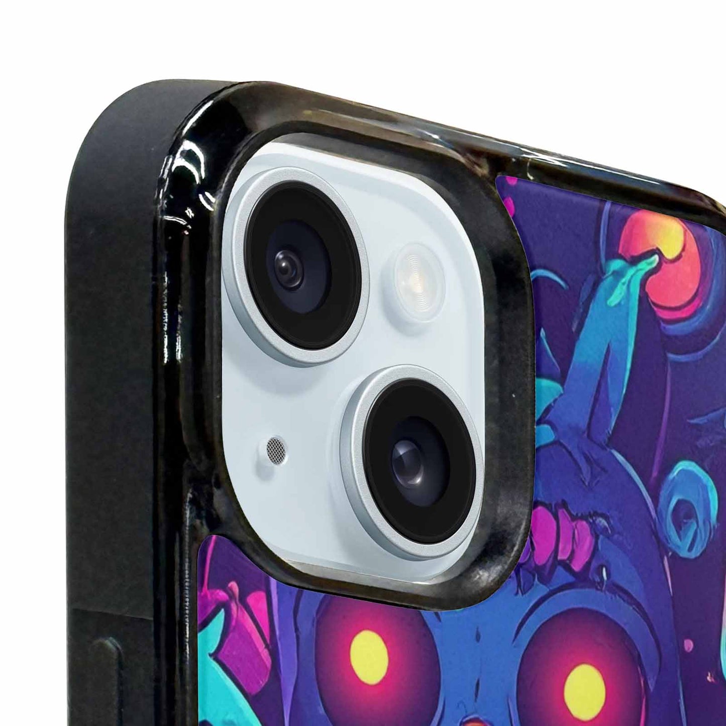 iPhone 15 Plus Case — Mixed Toxic Glow Creature Pattern Hundreds, Custom Print Case Cover