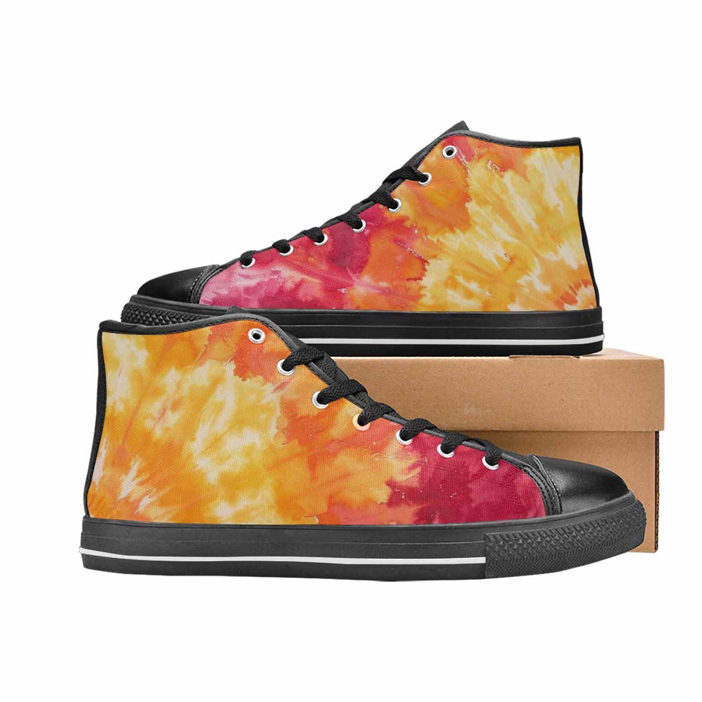 MEN'S Ombre Tie Dye Warm High Top Canvas Vivid Custom Sneakers