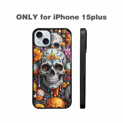 iPhone 15 Plus Case — Greyscale Black And White Dark Black, Unique Phone Case Design
