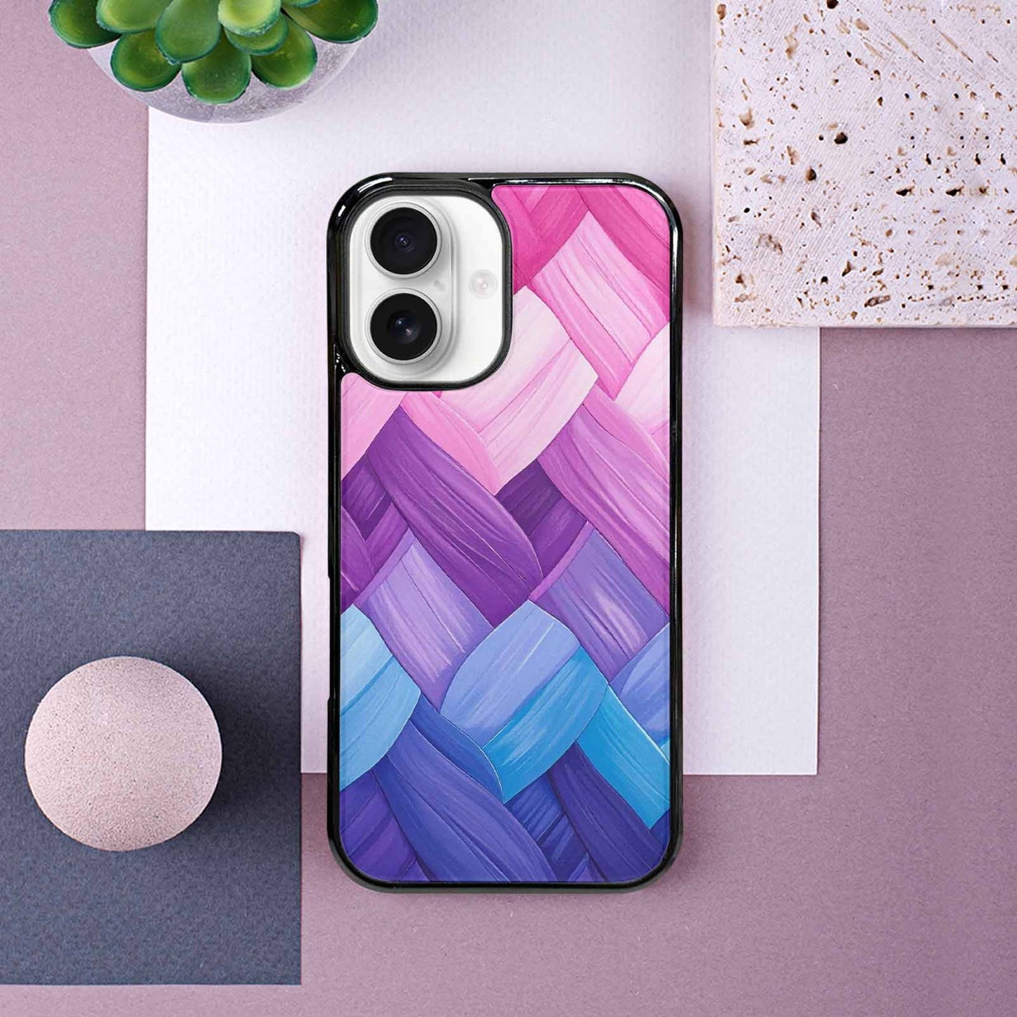 iPhone 16 Case — Bisexual Flag Color Theme Small Rainbow, Custom Phone Case