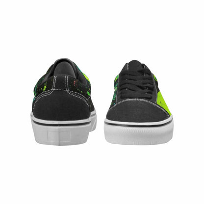 WOMEN'S Skeletons  Neon Green Lace-Up Canvas Dreamlike Custom Shoes