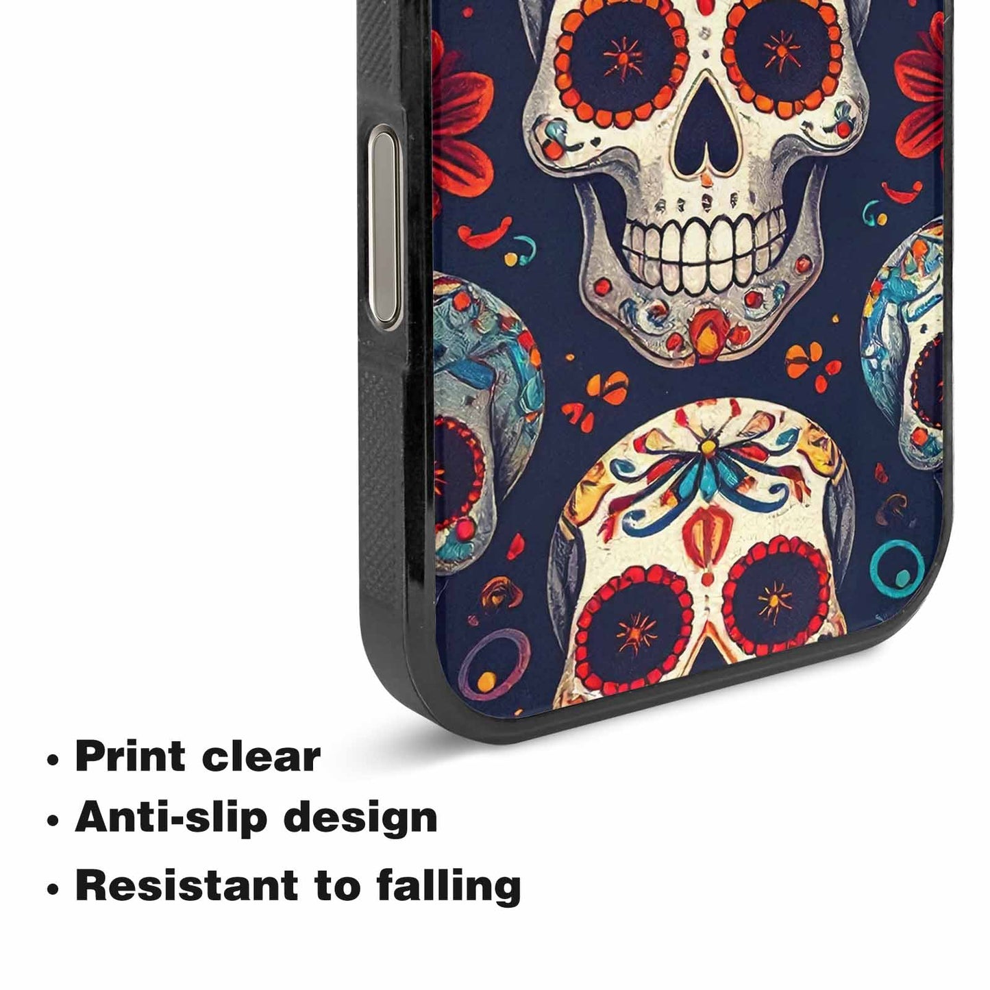 iPhone 16 Pro Case — Day Dead Sugar Skull Art 100s, Custom Phone Case