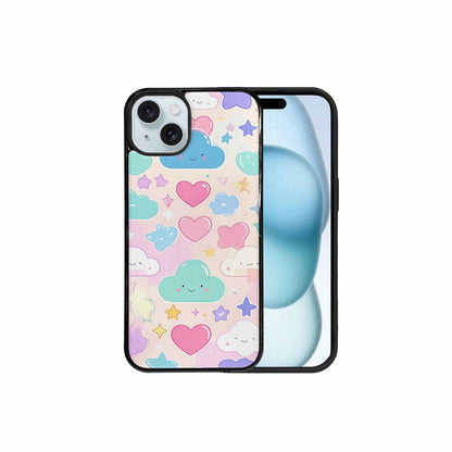 iPhone 15 Plus Case — Cute Kawaii Style Generic Icons Stars, Personalized Phone Case