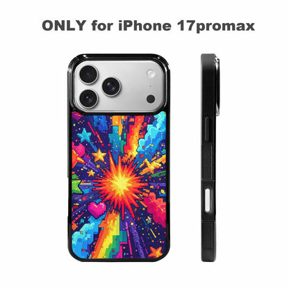 iPhone 17 Pro Max Case — Pixel Art Bit Burst Original Art, Custom Designed Case Cover