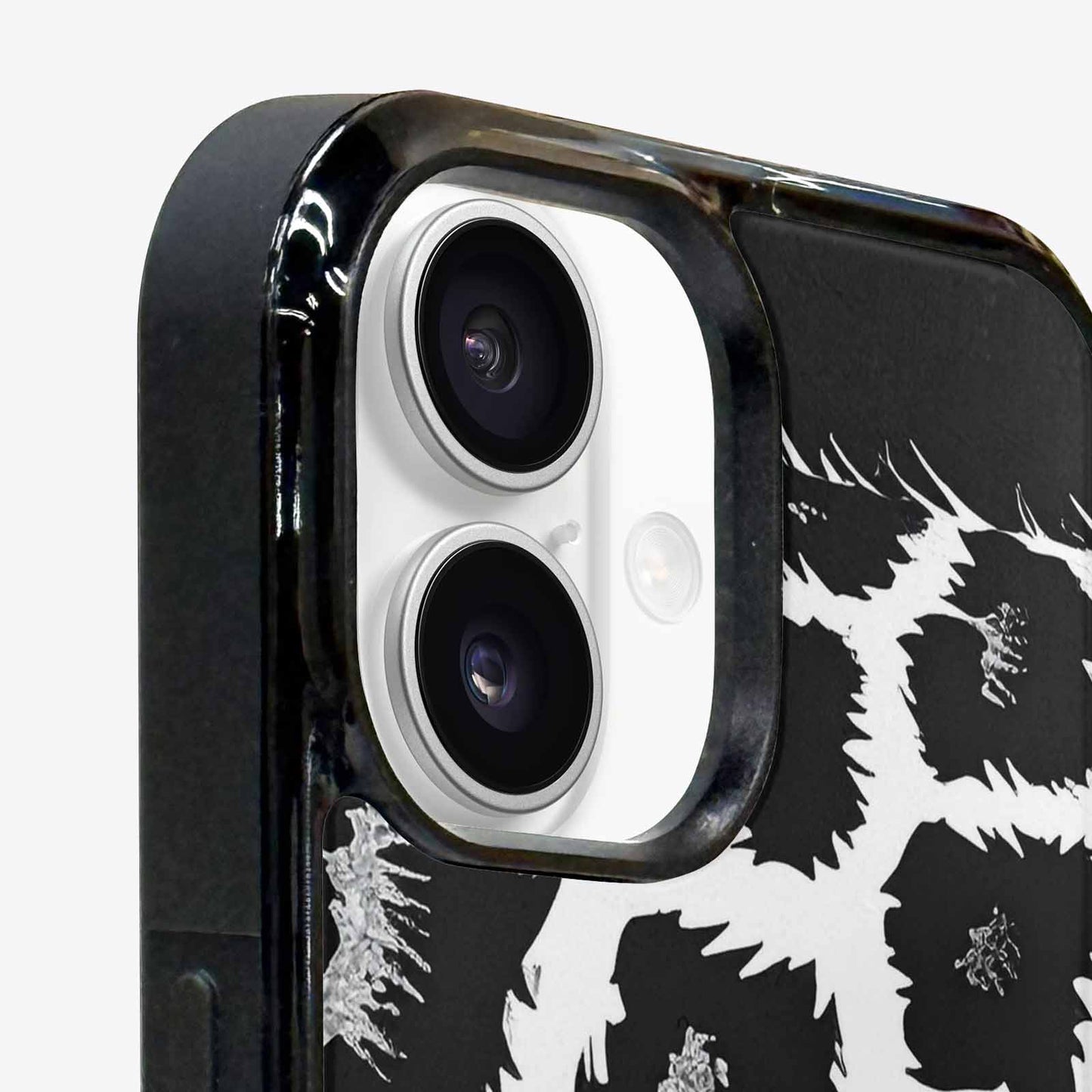 iPhone 16 Case — Leopard Print Black And White Style, Customized Protective Case