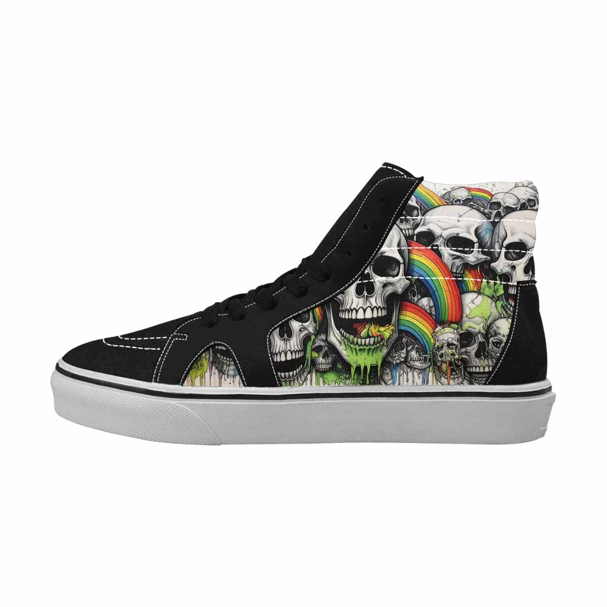 MEN'S Rainbow From Skull S High Top Canvas Kaleidoscope Sneakers