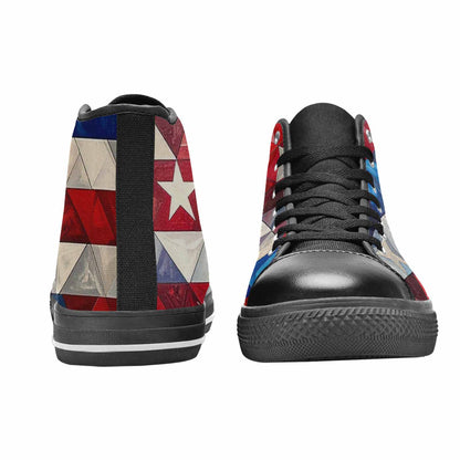 MEN'S American Flag Stars High Top Canvas Dark Academia Shoes