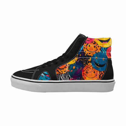 MEN'S Smiley Faces High Top Canvas Melting Art Sneakers