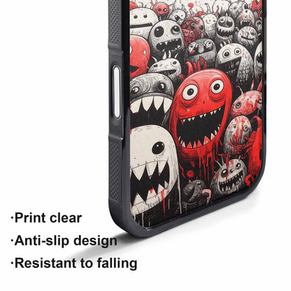 iPhone 17 Pro Max Case — Black &amp; Red Ink Cartoon Cute, Custom Made Phone Cover