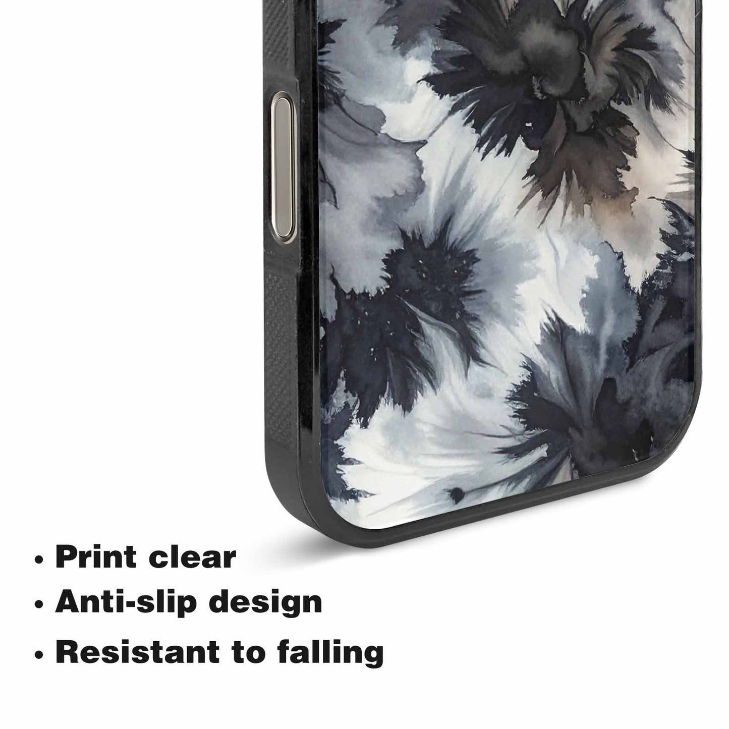 iPhone 16 Pro Max Case — Tie Dye Black And Gray Blended, Custom Art Phone Cover