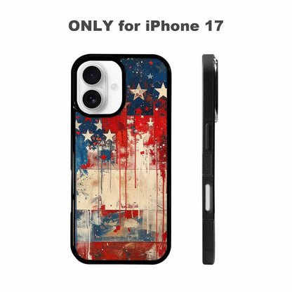 iPhone 17 Case — Patriotic Stars And Stripes Galaxy Space, Custom Printed Phone Case