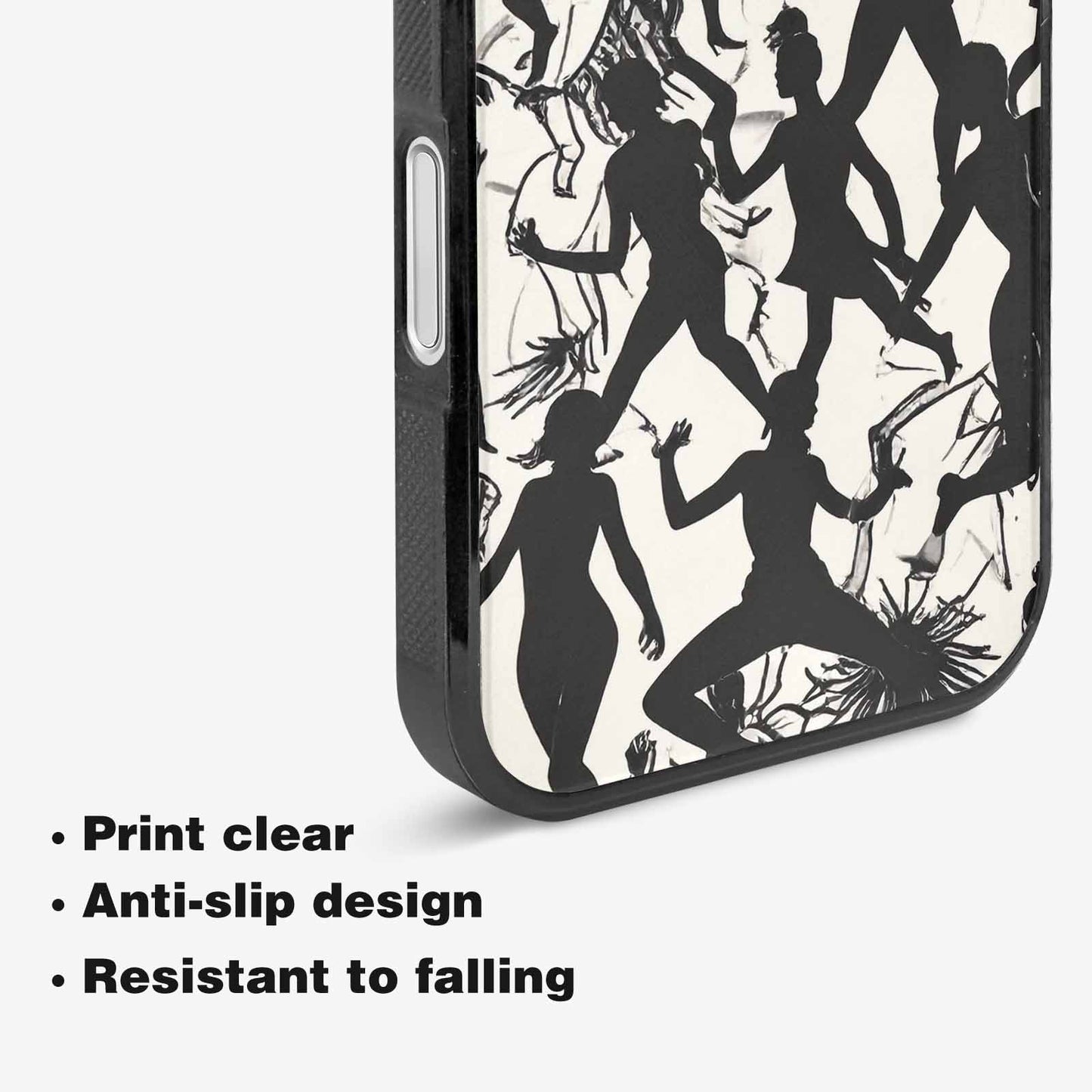 iPhone 16 Plus Case — Bold Dancing Figure Line Art Pattern, Original Design Phone Case