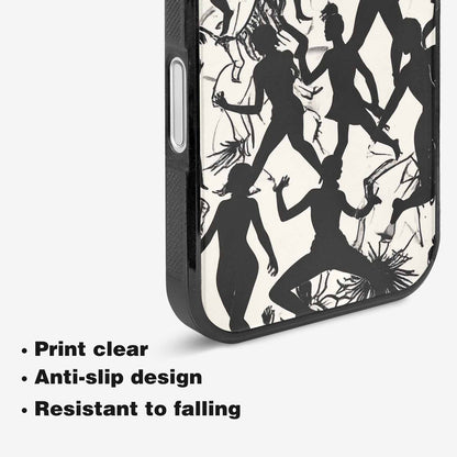 iPhone 16 Plus Case — Bold Dancing Figure Line Art Pattern, Original Design Phone Case