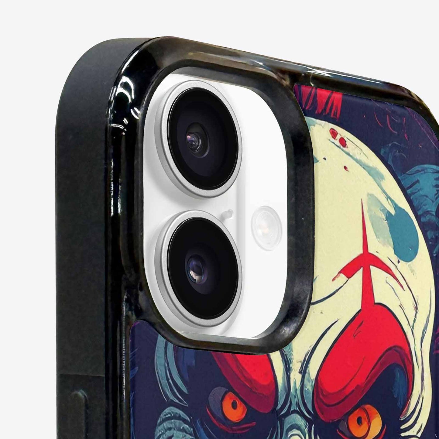 iPhone 16 Case — Evil Clown Cartoon, Unique Phone Case Design