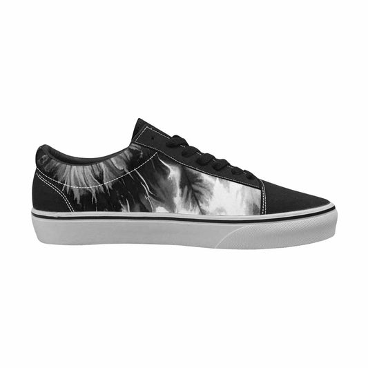WOMEN'S Tie Dye Acid Wash Black White Canvas Lace-Up Vivid Custom Shoes