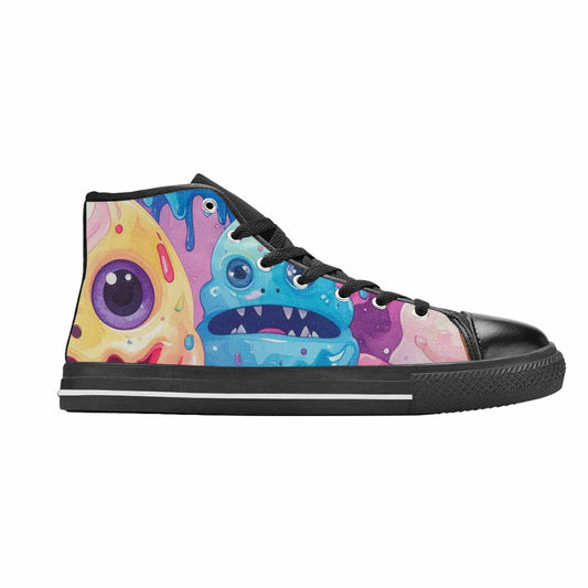 WOMEN'S Melting Icecream Cone Monster High Top Canvas Vibrant Chaos Shoes