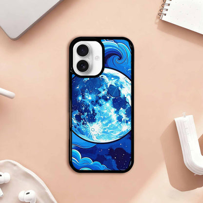iPhone 17 Case — Neon Winter Moon Cartoon Cute, Custom Art Phone Cover