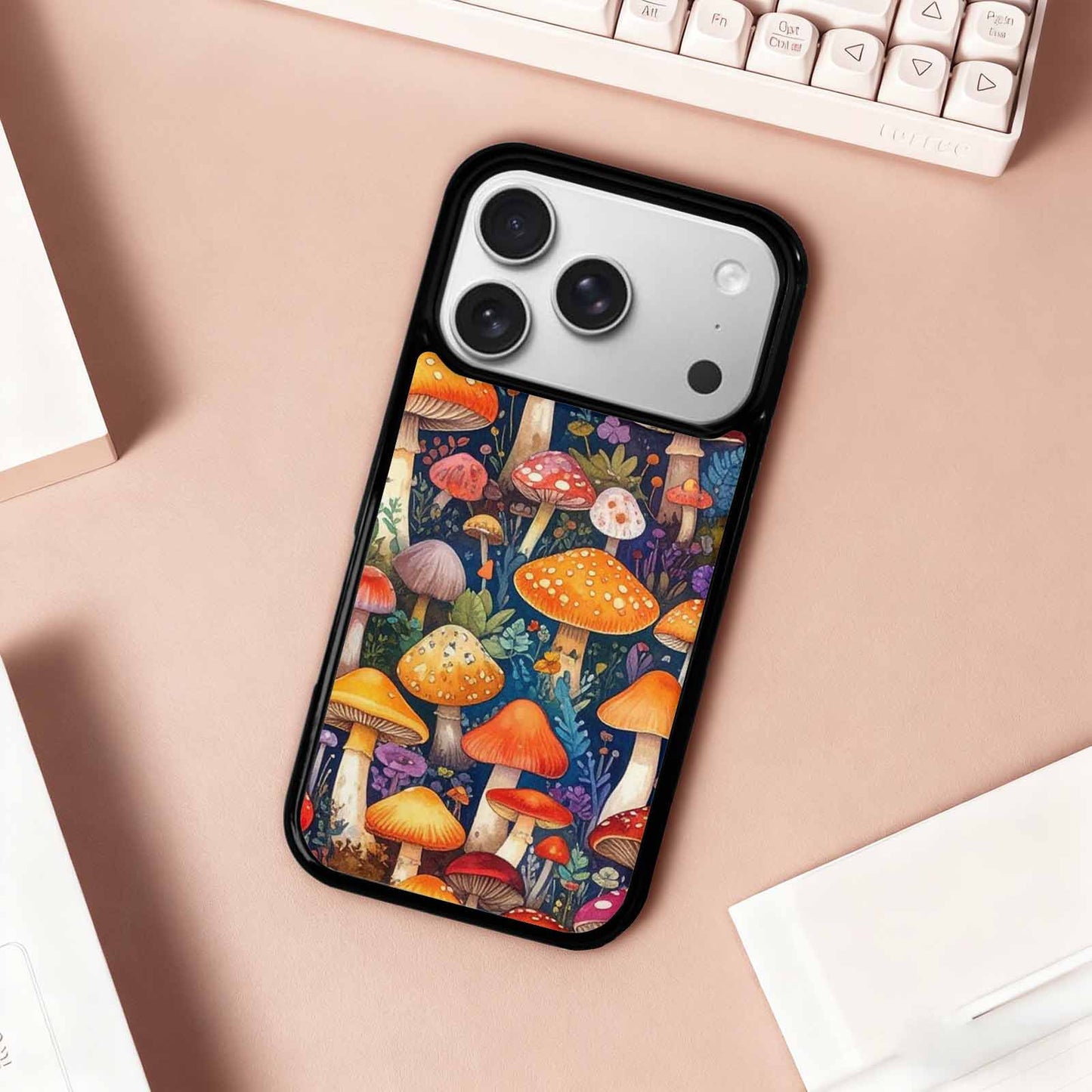 iPhone 17 Pro Case — Mushrooms General Mushrooms Pattern Hundreds Original, Custom Art Phone Cover