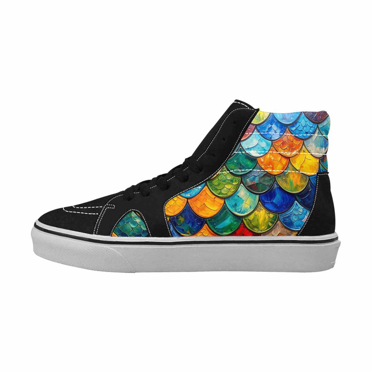 MEN'S Reptile Scale High Top Canvas Melting Art Custom Sneakers