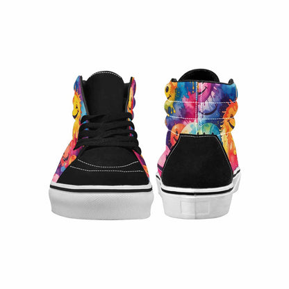 MEN'S Smiley Facessmiley Faces  High Top Canvas Cottagecore Custom Sneakers