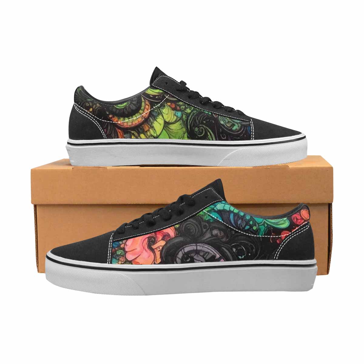 WOMEN'S Tie Lace-Up Canvas Kaleidoscope Sneakers