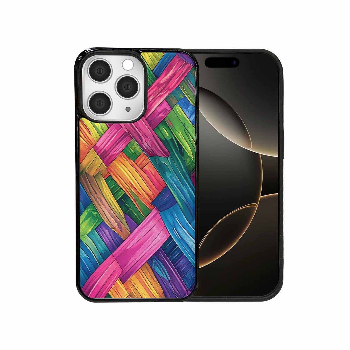 iPhone 15 Pro Max Case — Polysexual Flag Color Theme Small Rainbow, Custom Print Case Cover