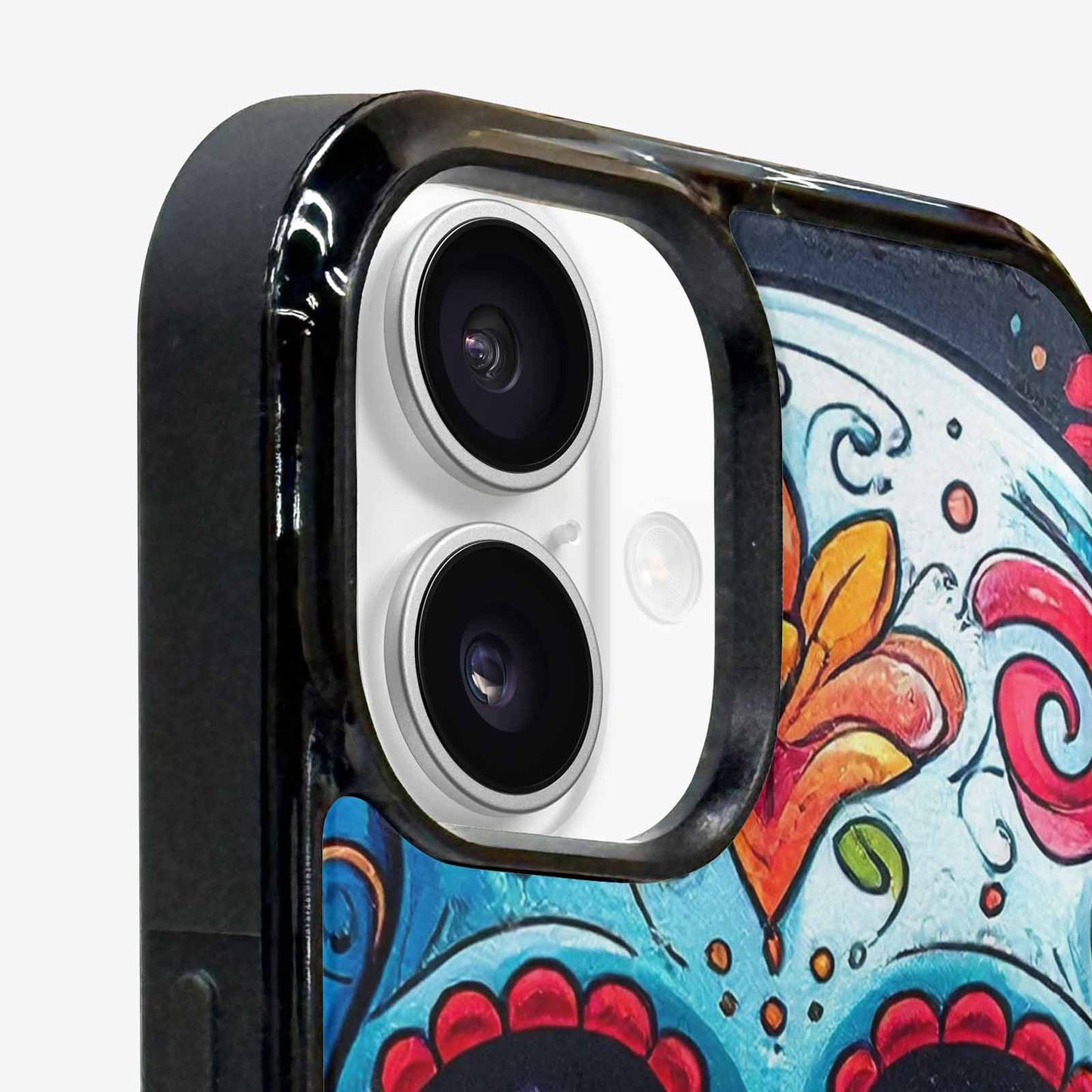 iPhone 16 Plus Case — Graffiti Skull Art Seamless Pattern Vibrant, Unique Phone Case Design