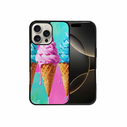 iPhone 16 Pro Max Case — Collage Of Overlapping Waffle Cones Icecream, Custom Print Case Cover