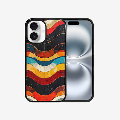 iPhone 16 Case — Retro Wave Scallop Stripe Small Wavy, Custom Print Case Cover