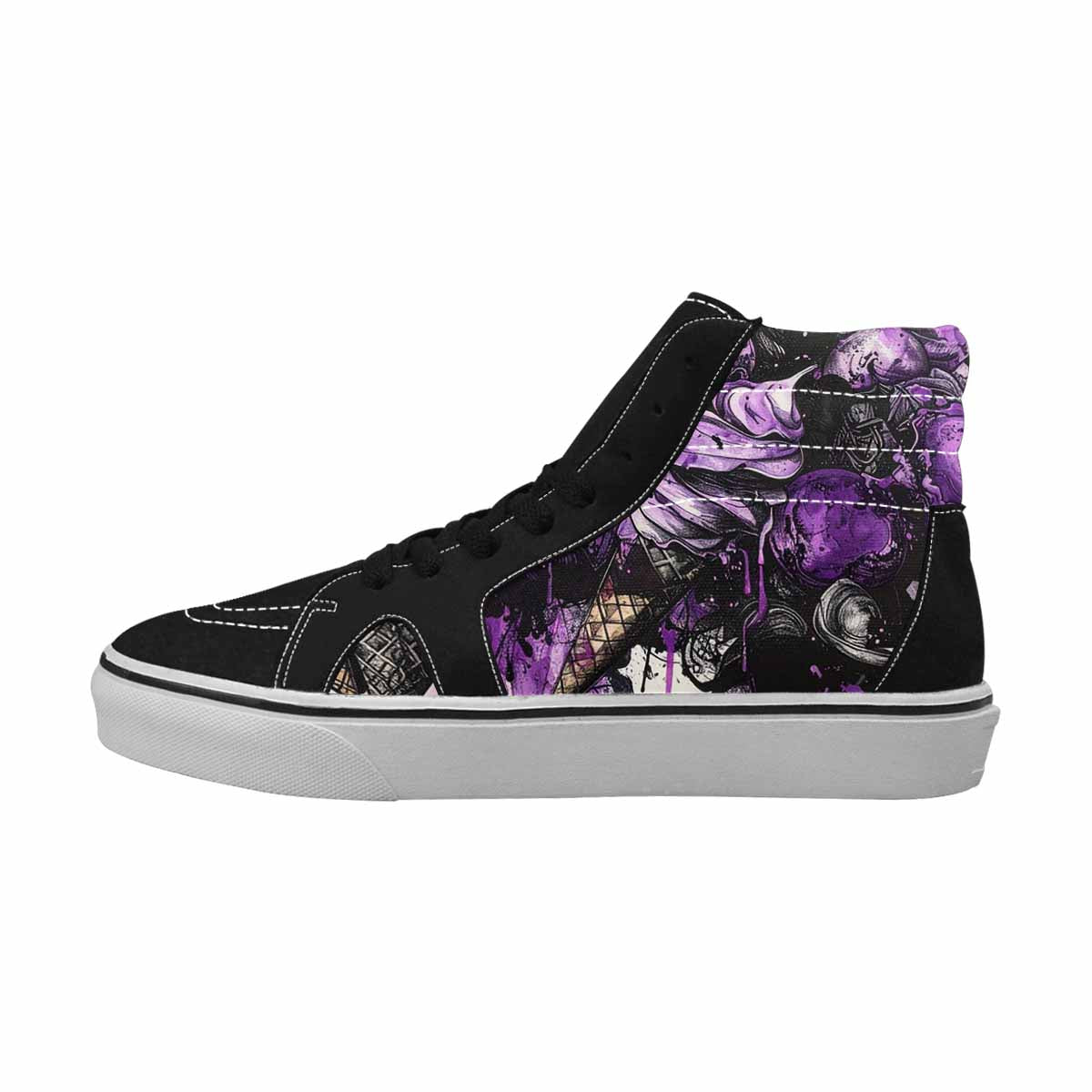 MEN'S Ice Cream Motif High Top Canvas Cottagecore Custom Sneakers
