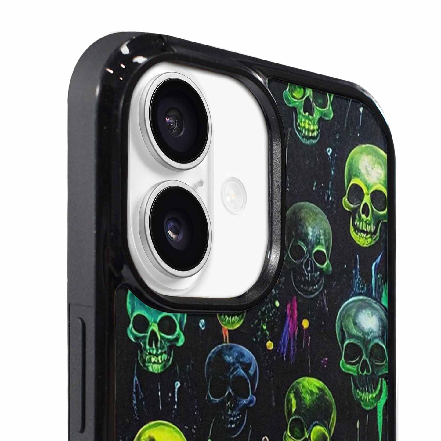iPhone 17 Case — Skeletons Neon Green Glowskele Original Art, Custom Phone Case
