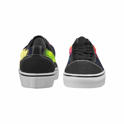 WOMEN'S Radioactive Ghost Bunny Skull Lace-Up Canvas Wallpaper Art Custom Sneakers