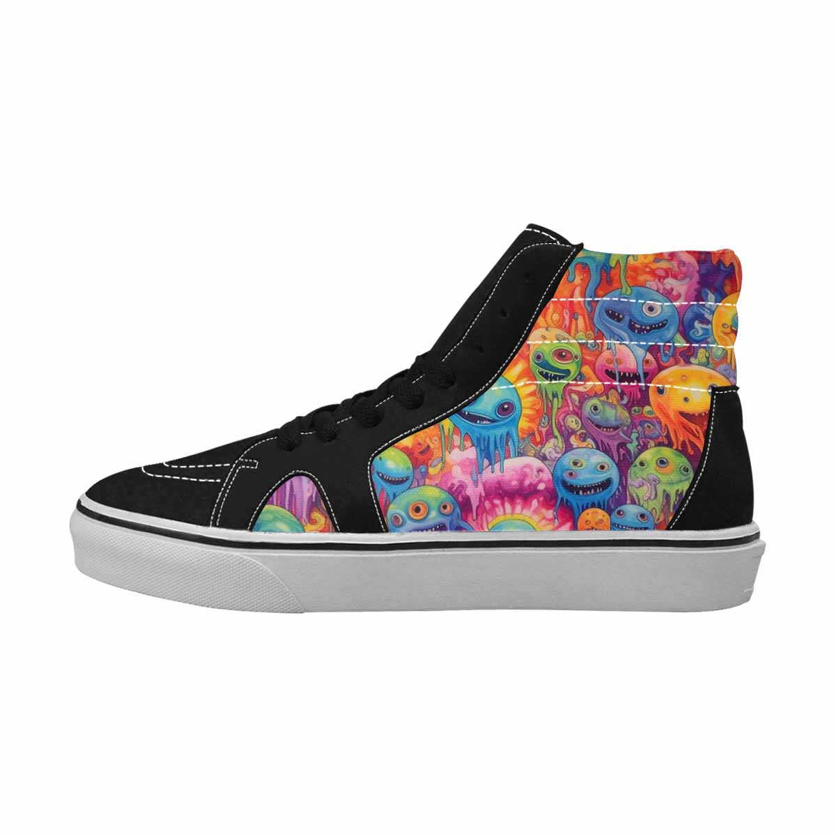 MEN'S Aliens  Tie Dye High Top Canvas Grunge Custom Shoes