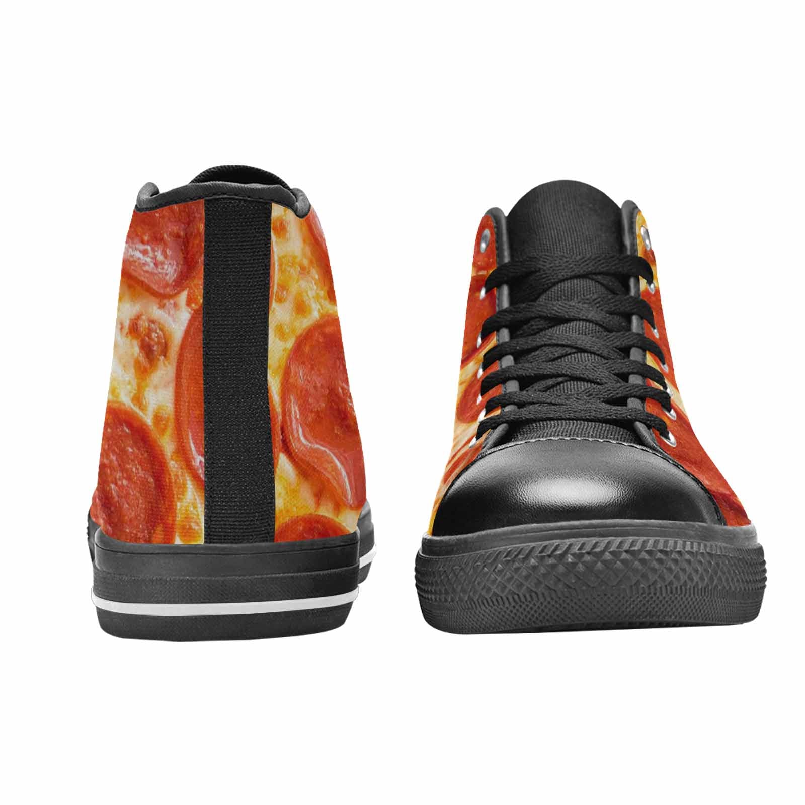 MEN'S Pepperoni Pizza Print High Top Canvas Grunge Sneakers