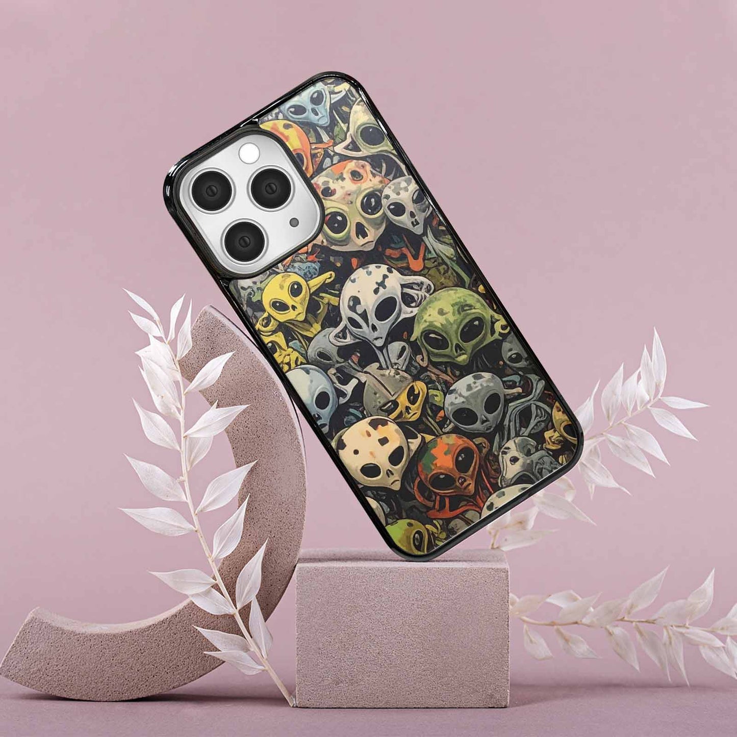 iPhone 15 Pro Max Case — Aliens Camo Aliens Pattern Hundreds Of, Custom Made Phone Cover