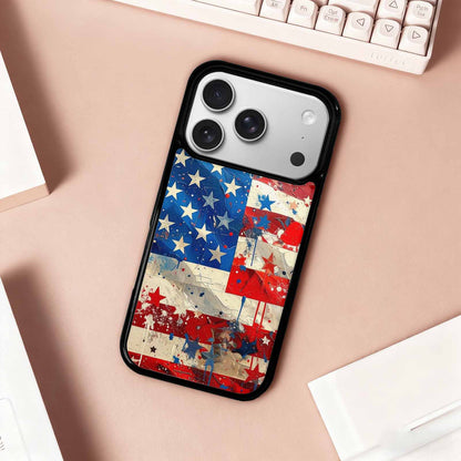iPhone 17 Pro Case — Patriotic Stars And Stripes American Galaxy, Customized Protective Case
