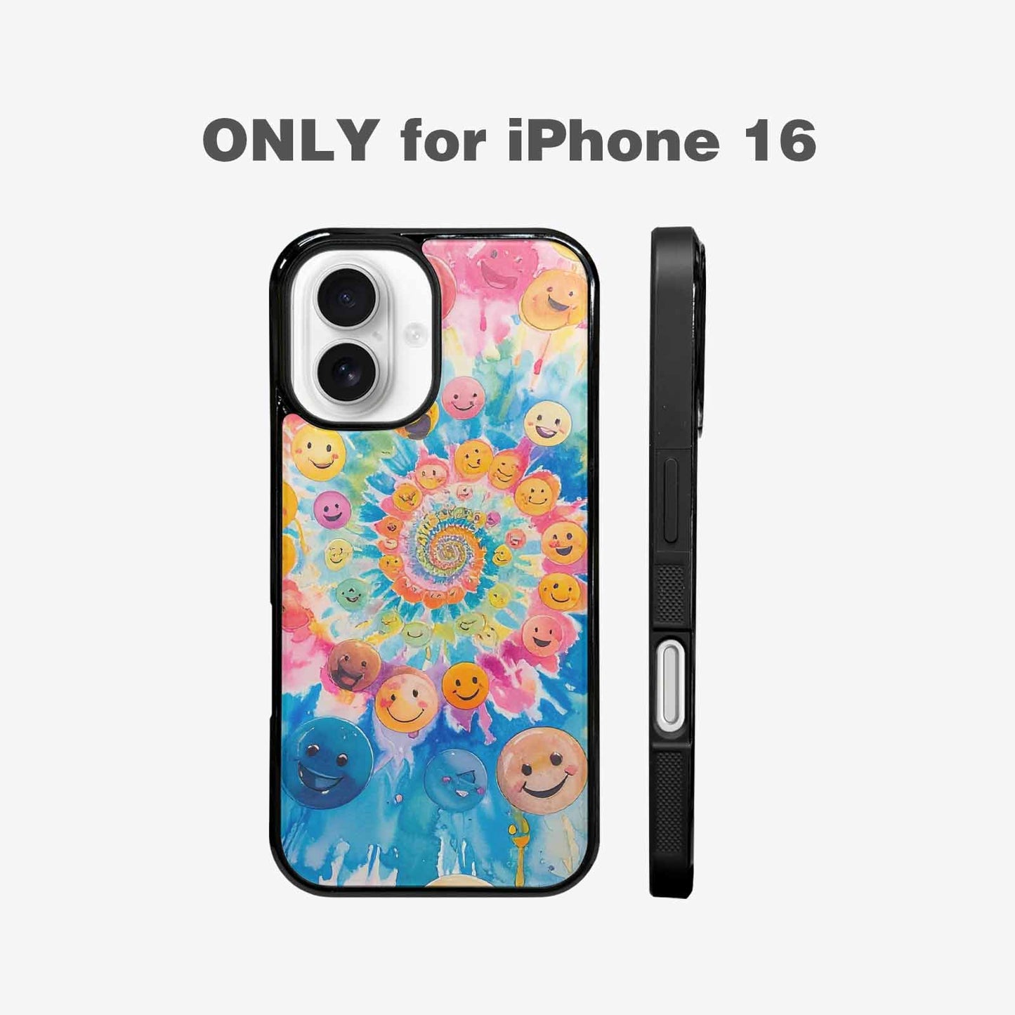 iPhone 16 Case — Smiley Facessmiley Faces Tie D, Custom Print Case Cover