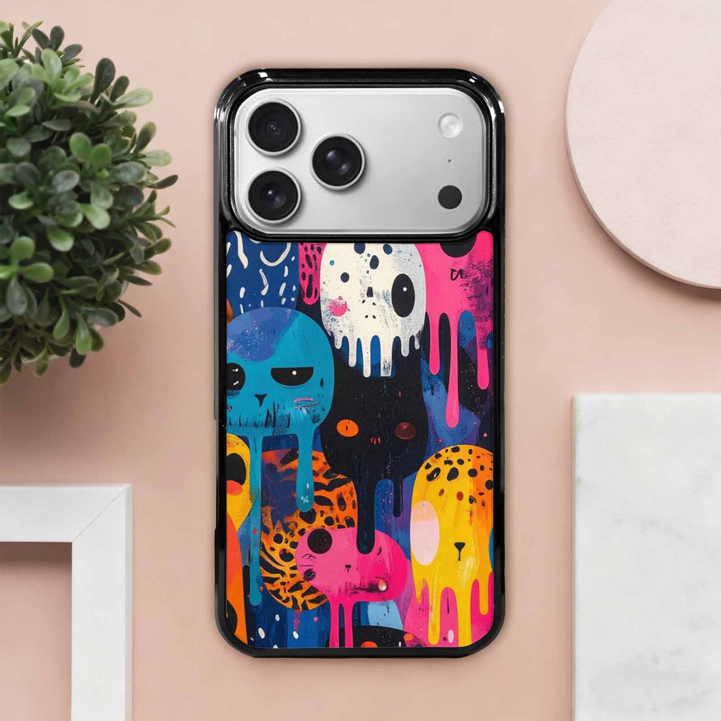 iPhone 17 Pro Max Case — Melting Aliens Pattern Alien Scifi, Unique Phone Case Design