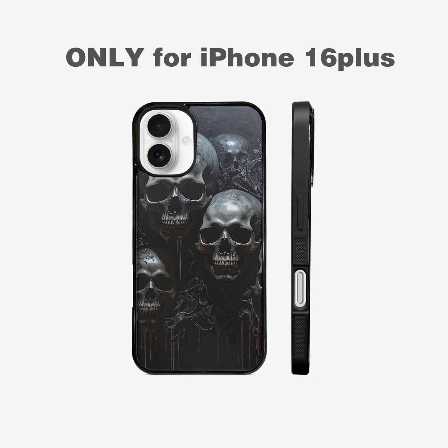iPhone 16 Plus Case — Grey Dark Black And Grey Tones, Custom Print Case Cover