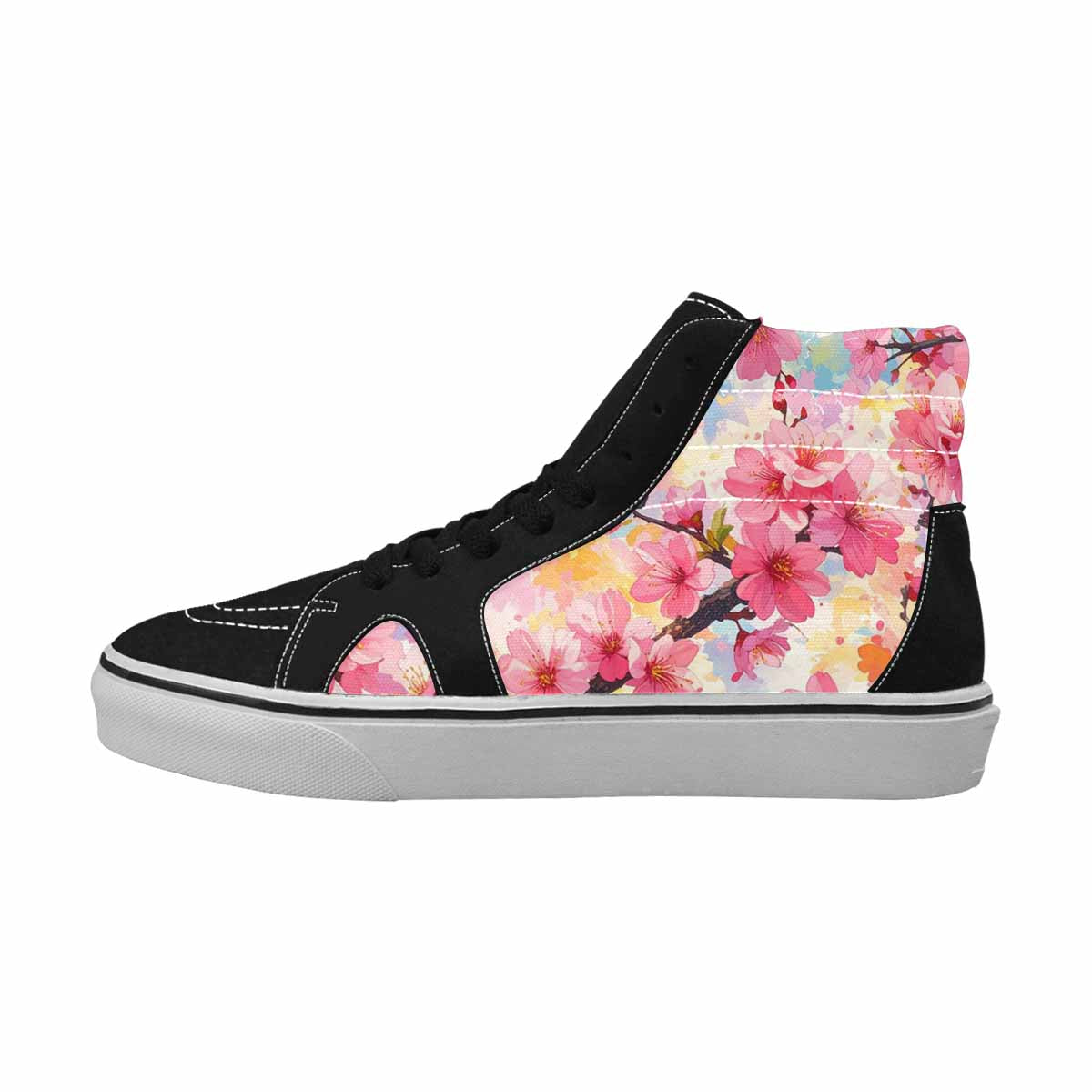 MEN'S Cherry Blossom Branch High Top Canvas Dark Academia Sneakers
