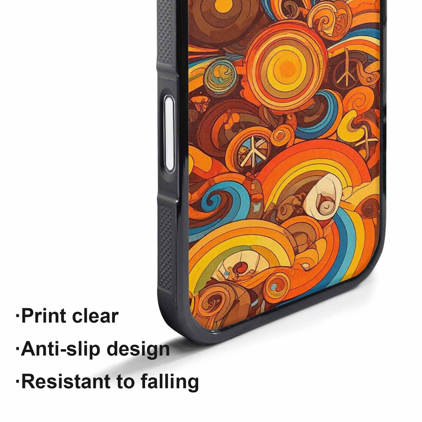iPhone 17 Pro Max Case — Small Groovy Peace Sign Original Art, Customized Protective Case