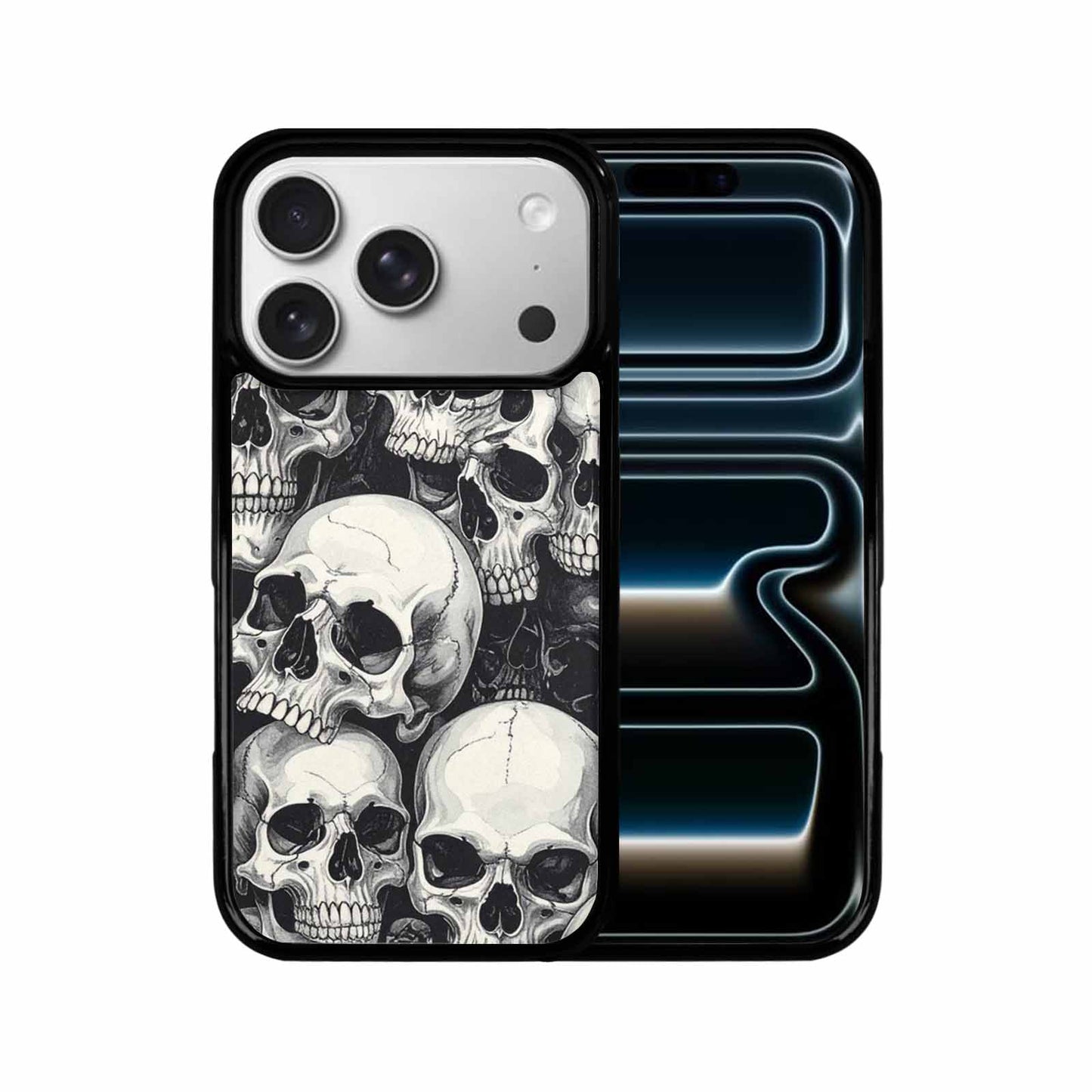 iPhone 17 Pro Case — Skulls Classic Black White Small Gothic, Custom Made Phone Cover