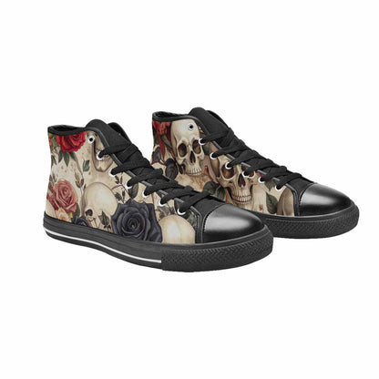 MEN'S Skulls - Roses High Top Canvas Neon Fantasy Shoes