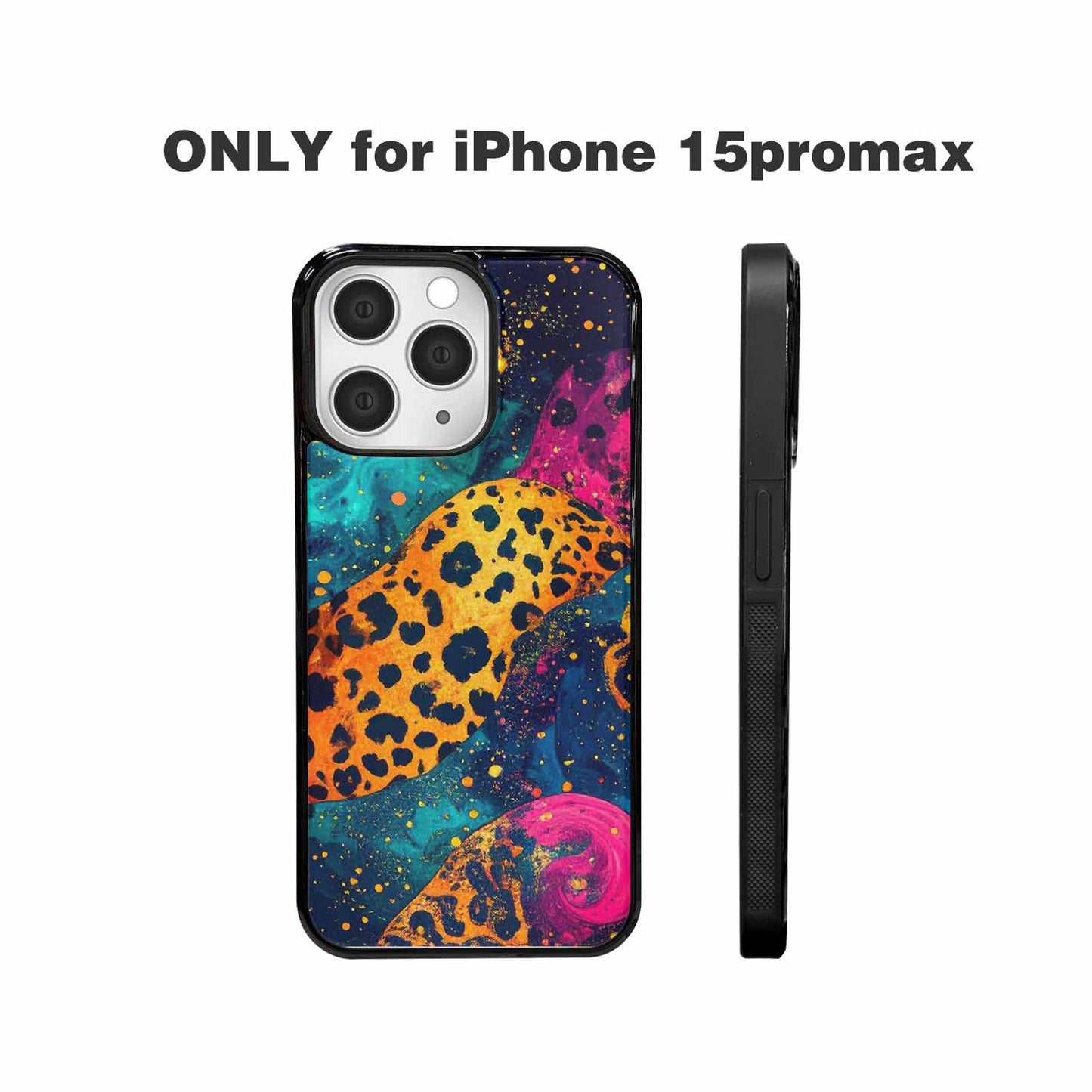 iPhone 15 Pro Max Case — Leopard Print Galaxy, Personalized Phone Case