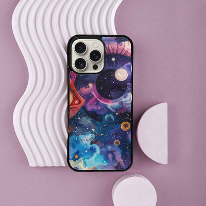 iPhone 16 Pro Max Case — Cartoon Eyeballs Galaxy, Custom Phone Case