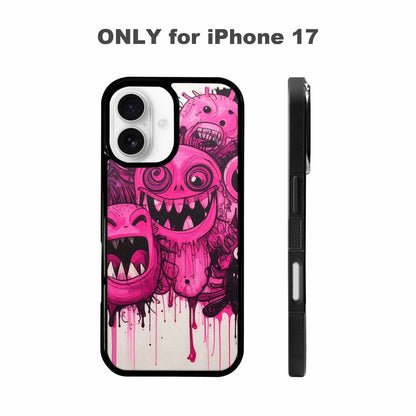 iPhone 17 Case — Black &amp; Pink Ink Cartoon Cute, Personalized Phone Case