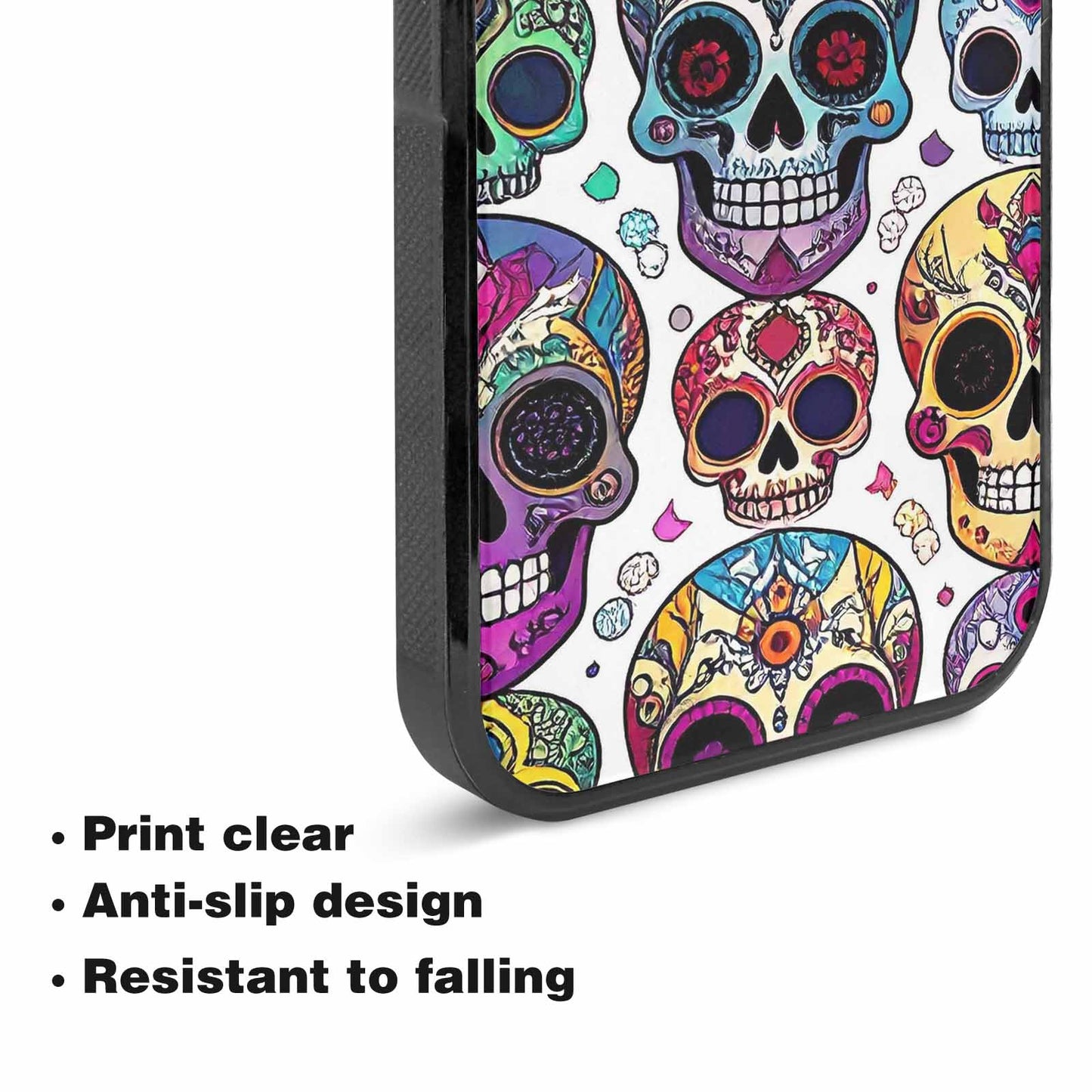 iPhone 15 Plus Case — Vibrant Skull Seamless, Custom Designed Case Cover
