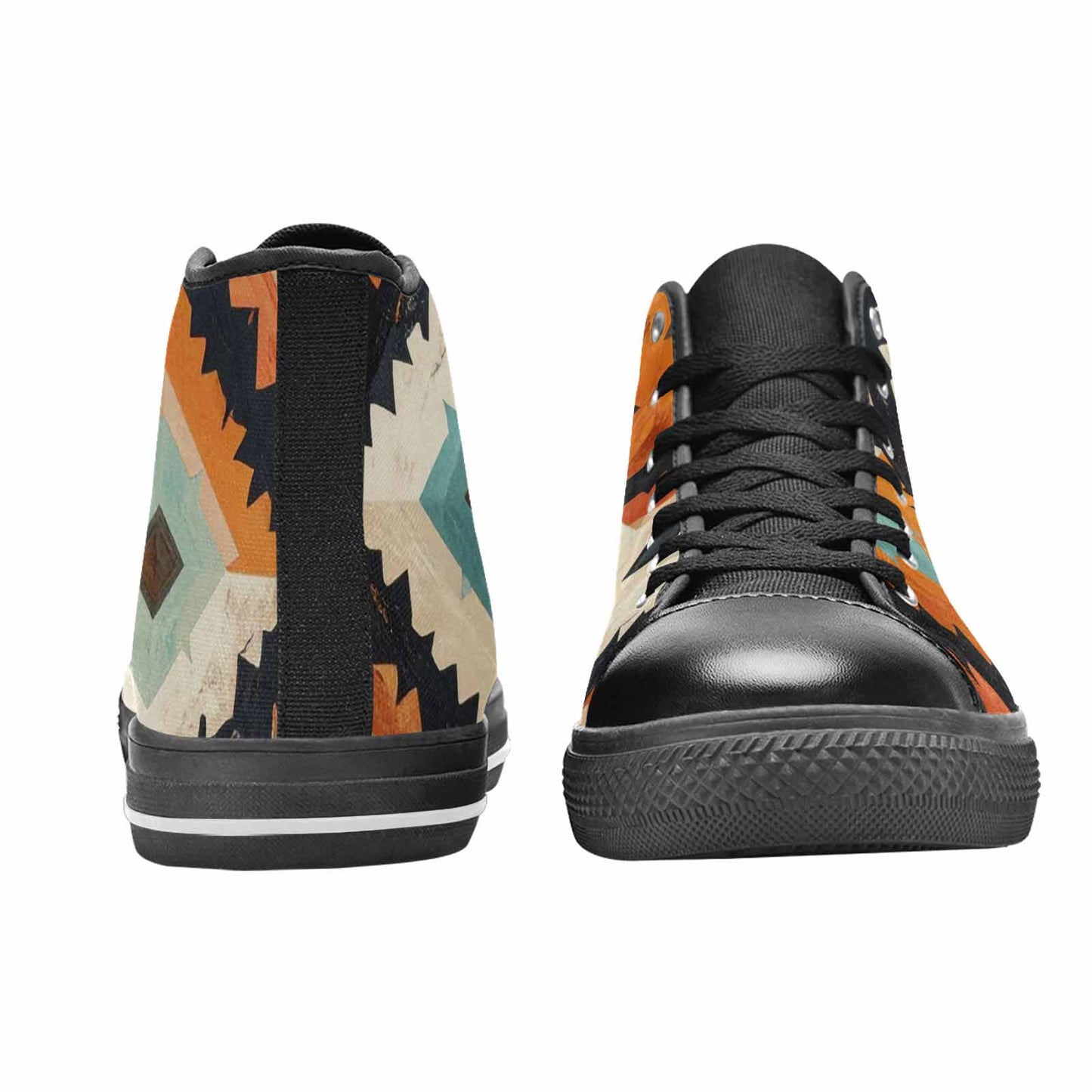 WOMEN'S Southwestern Geometric Diamond High Top Canvas Cottagecore Custom Shoes