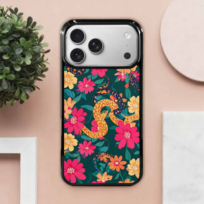 iPhone 17 Pro Max Case — Floral Snake Print Floral, Custom Art Phone Cover