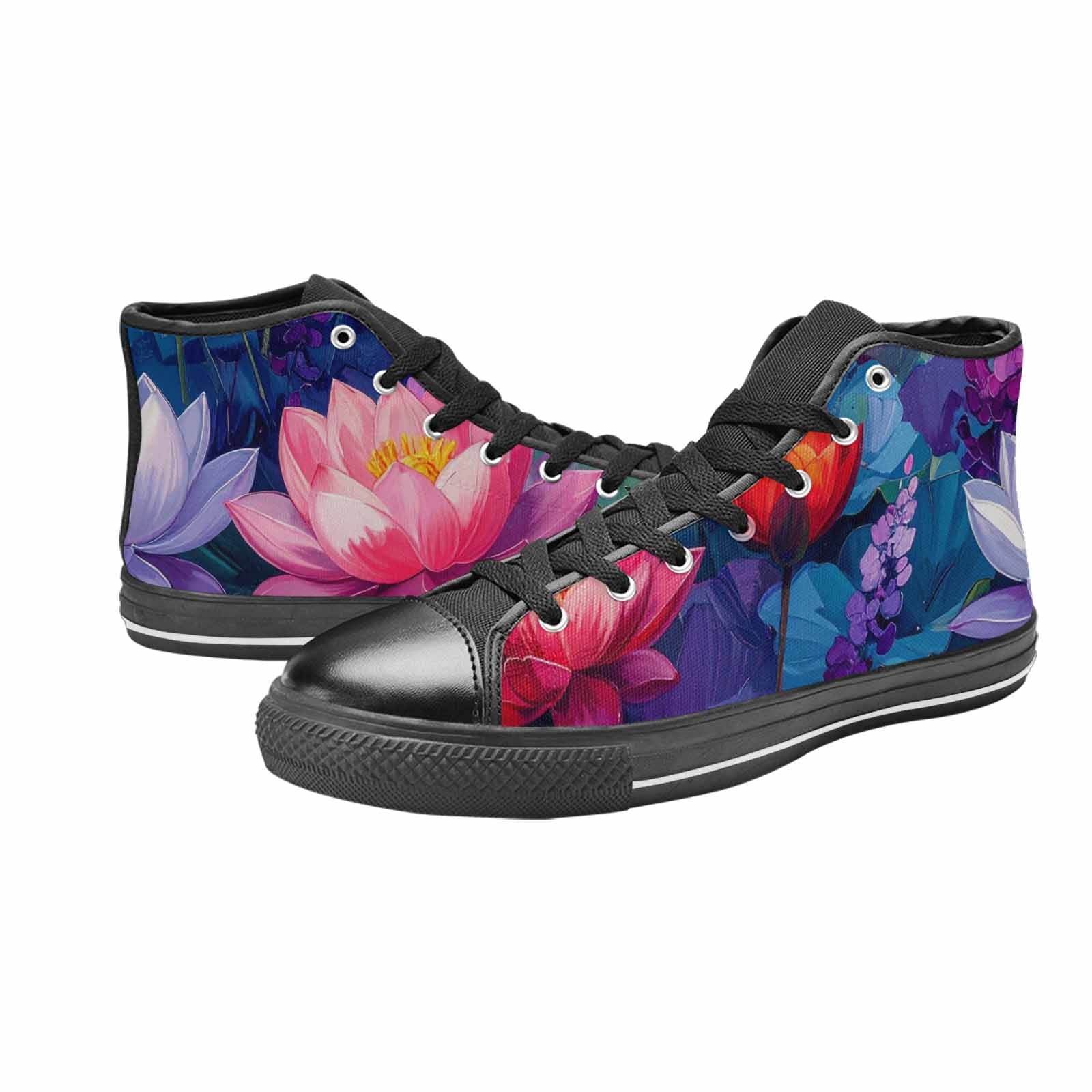 MEN'S Monet-Style Impressionist Water High Top Canvas Grunge Shoes